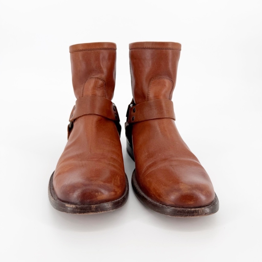 Frye Phillip Harness Short Leather  Whiskey Bootie Size 6 - Picture 4 of 9